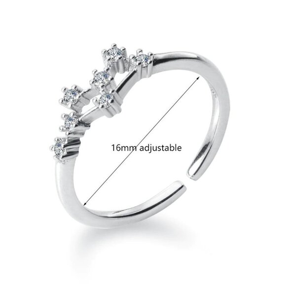 🌸Zodiac Constellations Sagittarius Silver Size Adjustable Ring For Women, F182 - Picture 2 of 5